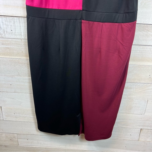 Lane Bryant Colorblock Sheath Dress Plus Size 20 Stretch Slit New - Picture 8 of 16